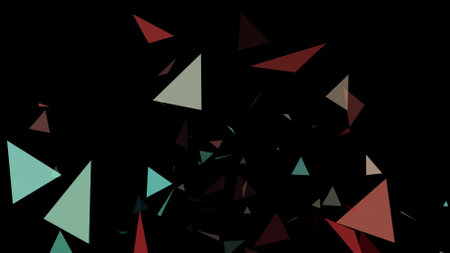 Triangle springs up on a black backgroundの写真素材