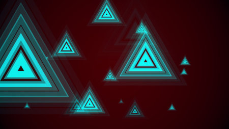 Triangles spring up on a colorful backgroundの写真素材