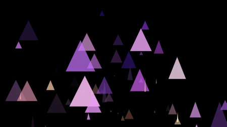 Triangle springs up on a black backgroundの写真素材