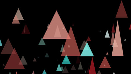 Triangle springs up on a black backgroundの写真素材