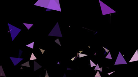 Triangle springs up on a black backgroundの写真素材