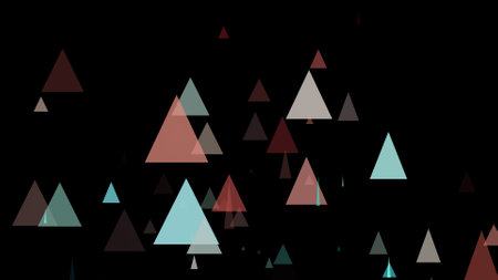 Triangle springs up on a black backgroundの写真素材