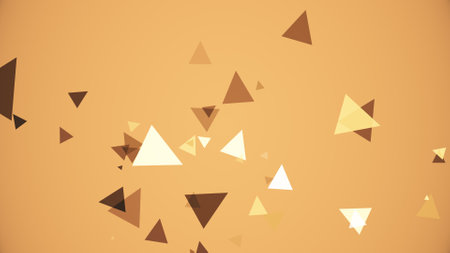 Triangles spring up on a colorful backgroundの写真素材