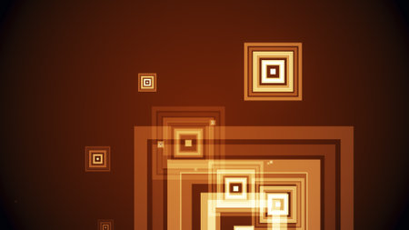 Squares spring up on a colorful backgroundの写真素材