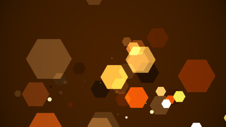 Hexagons spring up on a colorful background