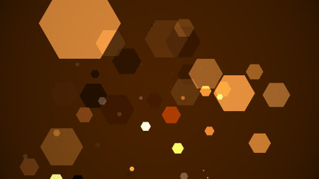 Hexagons spring up on a colorful backgroundの写真素材