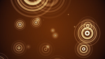 Circles spring up on a colorful backgroundの写真素材