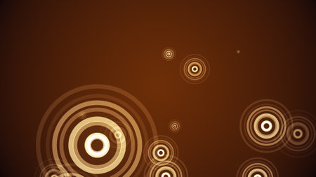 Circles spring up on a colorful backgroundの写真素材