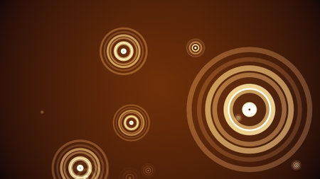 Circles spring up on a colorful backgroundの写真素材