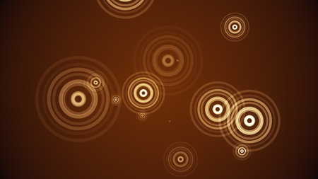 Circles spring up on a colorful backgroundの写真素材
