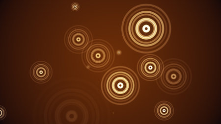 Circles spring up on a colorful backgroundの写真素材