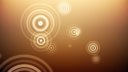 Circles spring up on a colorful backgroundの写真素材
