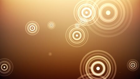Circles spring up on a colorful backgroundの写真素材