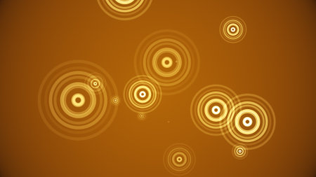 Circles spring up on a colorful backgroundの写真素材