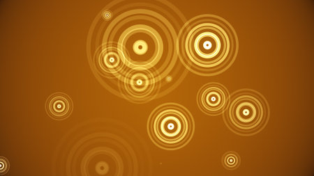 Circles spring up on a colorful backgroundの写真素材