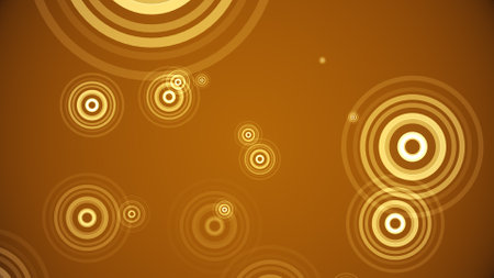 Circles spring up on a colorful backgroundの写真素材