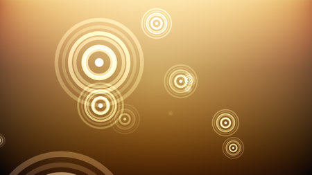 Circles spring up on a colorful backgroundの写真素材