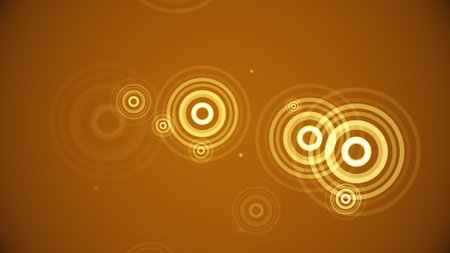 Circles spring up on a colorful backgroundの写真素材