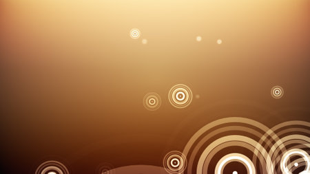 Circles spring up on a colorful backgroundの写真素材