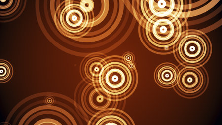 Circles spring up on a colorful backgroundの写真素材