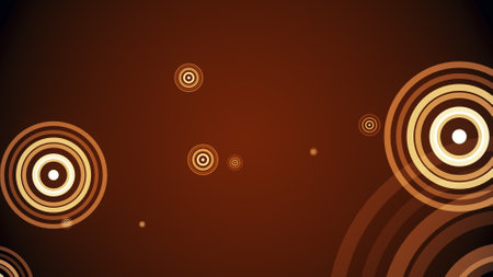 Circles spring up on a colorful backgroundの写真素材