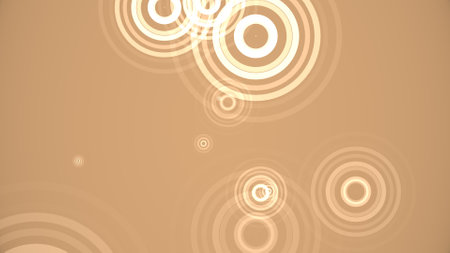 Circles spring up on a colorful backgroundの写真素材