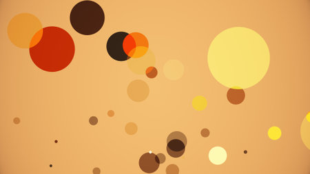 Circles spring up on a colorful backgroundの写真素材