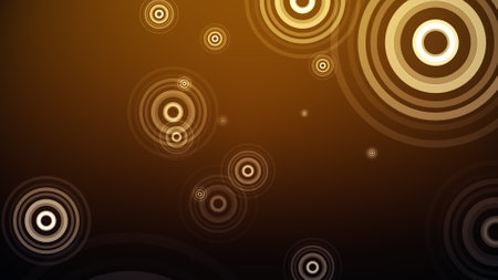 Circles spring up on a colorful backgroundの写真素材