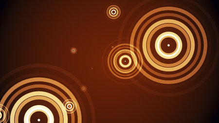 Circles spring up on a colorful backgroundの写真素材
