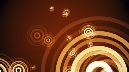 Circles spring up on a colorful backgroundの写真素材