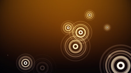Circles spring up on a colorful backgroundの写真素材