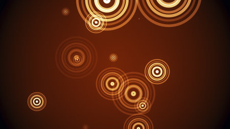 Circles spring up on a colorful backgroundの写真素材