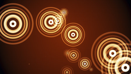 Circles spring up on a colorful backgroundの写真素材