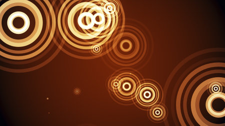 Circles spring up on a colorful backgroundの写真素材