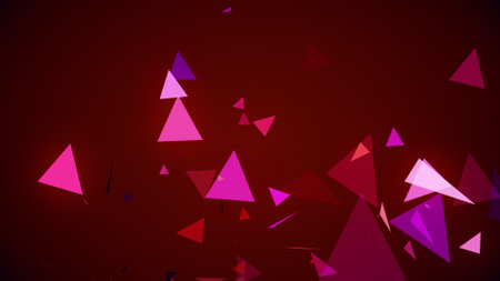 Triangles spring up on a colorful backgroundの写真素材