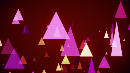 Triangles spring up on a colorful backgroundの写真素材