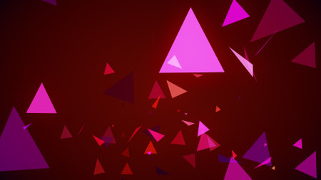 Triangles spring up on a colorful backgroundの写真素材
