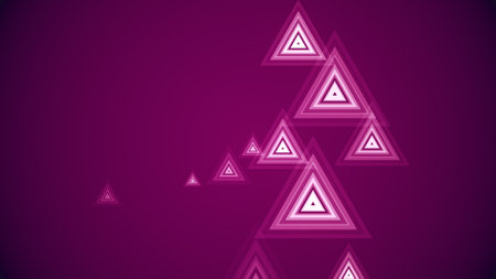 Triangles spring up on a colorful background