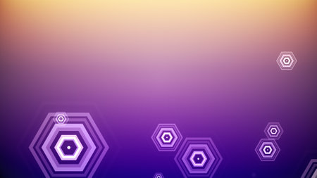 Hexagons spring up on a colorful background