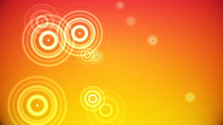Circles spring up on a colorful backgroundの写真素材