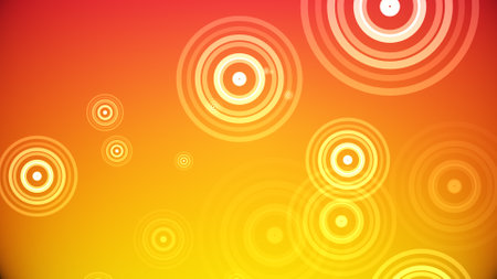 Circles spring up on a colorful backgroundの写真素材