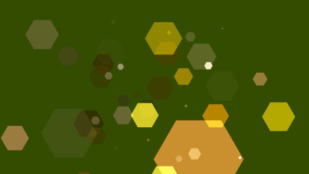Hexagons spring up on a colorful background
