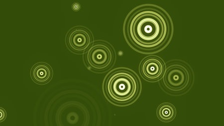 Circles spring up on a colorful backgroundの写真素材