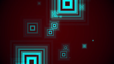 Squares spring up on a colorful backgroundの写真素材