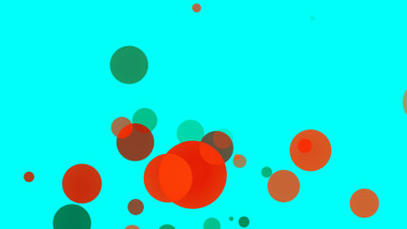 Circles spring up on a colorful backgroundの写真素材