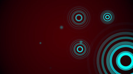 Circles spring up on a colorful backgroundの写真素材