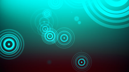 Circles spring up on a colorful backgroundの写真素材