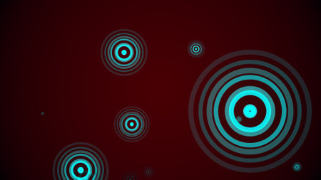 Circles spring up on a colorful backgroundの写真素材