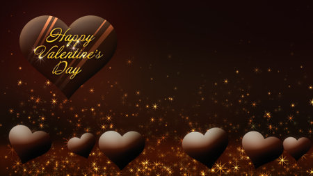 Floating chocolate heart image, Valentine's Dayの写真素材