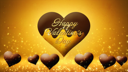Floating chocolate heart image, Valentine's Dayの写真素材